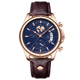 Rose Gold Blue Leather