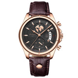 Rose Gold Black Leather