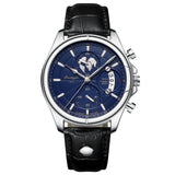 Silver Shell Blue Leather
